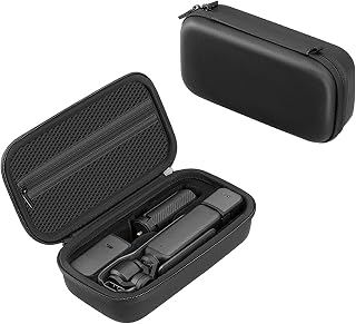 Pocket 3 Case, Portable Carrying Bag, Hard Storage PU Bag Compatible for DJI OSMO Pocket 3 Creator Combo Camera Accessories with Wrist Long Strap (Case Only)