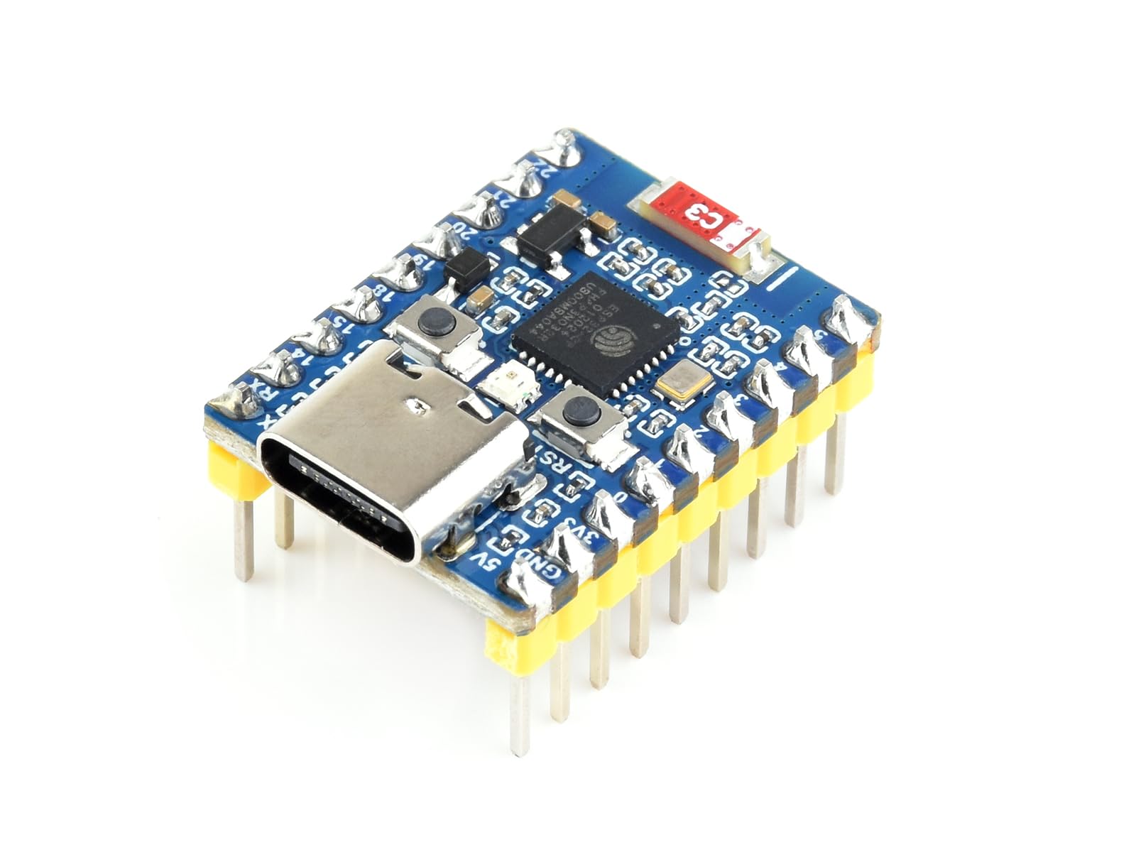 WonrabaiESP32-C6 with Pre-Soldered Header Mini Development Board Based on ESP32-C6FH4 Dual Processors 160MHz Support 2.4GHz WiFi 6 & Bluetooth 5 USB Type-C Port 22 x GPIO pins