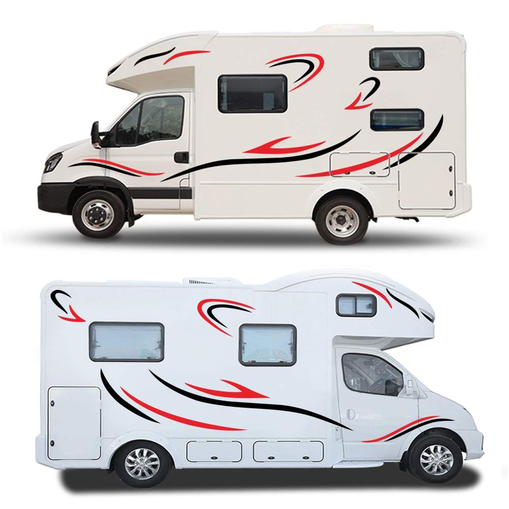 Sunydog - Kit Autocollants Carrosserie Camping-Car & Caravane - Graphiques Latéraux Vinyle Imperméable RV Camper
