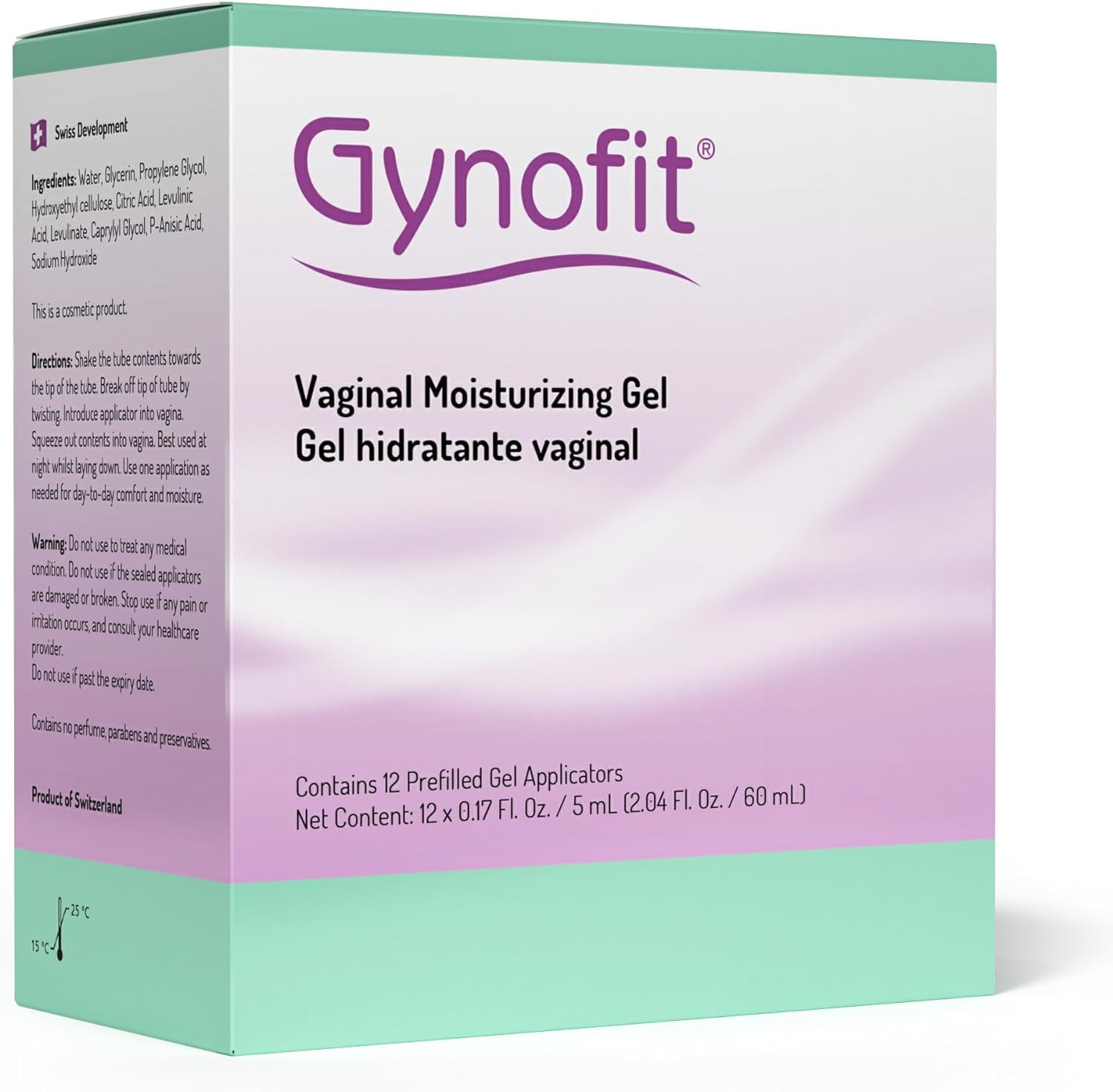 Gynofit Moisturizing Vaginal Gel – Relief from Vaginal Dryness – improving Vaginal Flora for Ease & Comfort – Hygienic Applicator – Hormone & Fragrance Free Vagina Gel (12 Count)