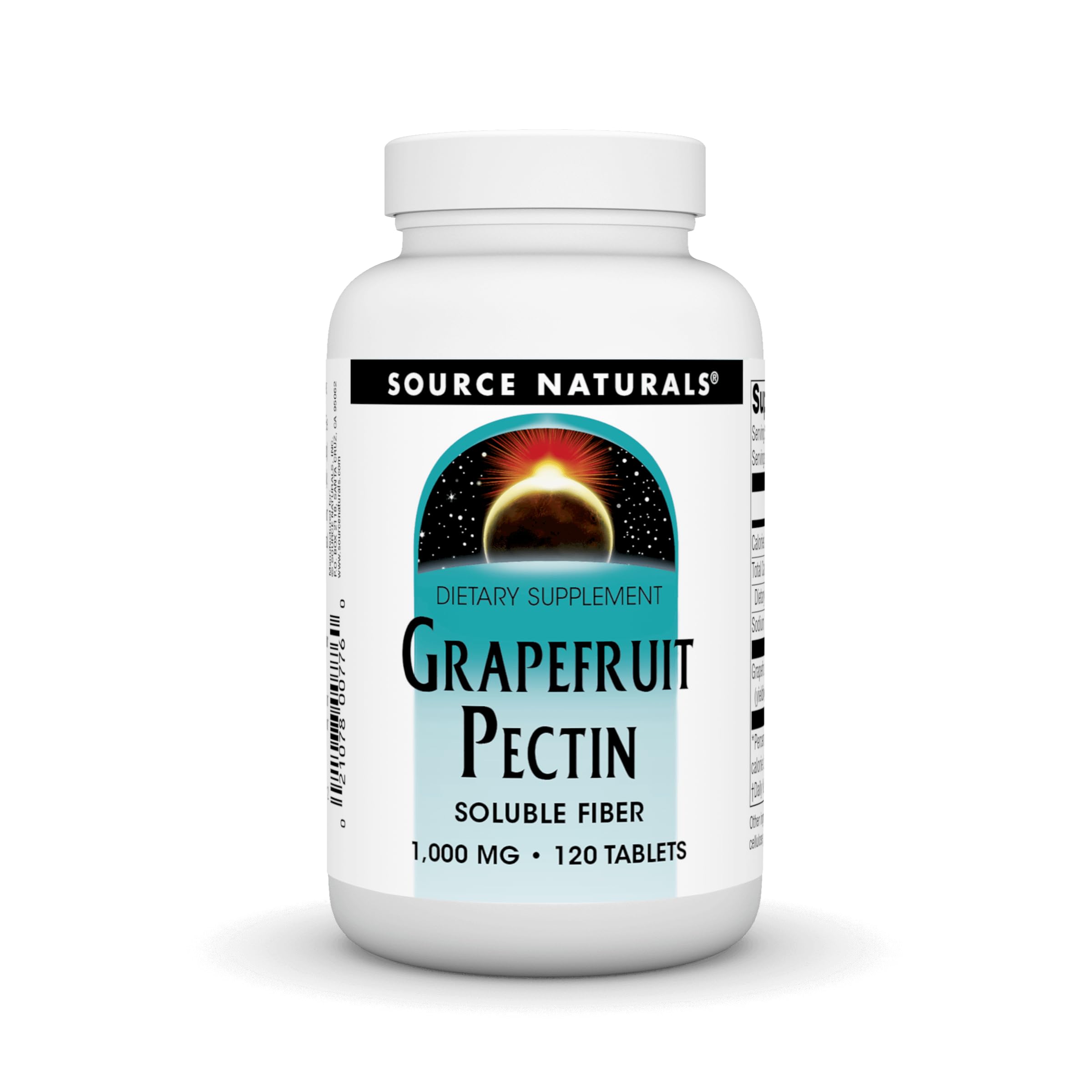 Source Naturals Grapefruit Pectin Soluble Fiber - 1000 mg Dietary Supplement - 120 Tablets