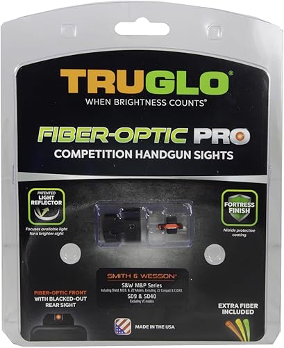 Miniatura 18 de TRUGLO Fiber-Optic Pro Handgun Night Sight with Extra Fibers & Reflector Tape Vista compacta y duradera de alta visibilidad para pistolas Negro