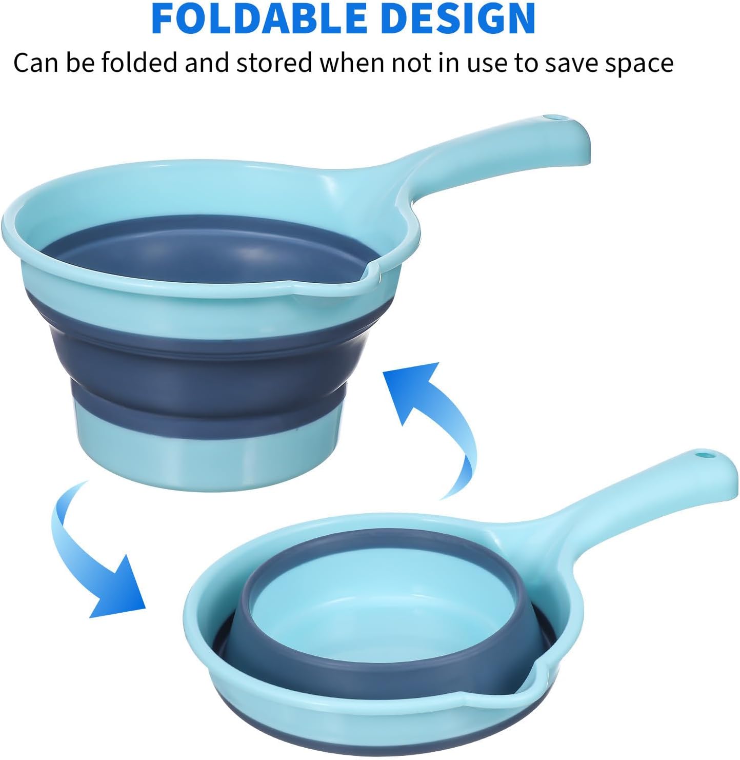 Folding Water Ladle Comfortable to Hold 2pcs Long Handle Plastic Scoop Easy to Clean Unique Design for Gardens and Rural Areas Kitchen Utensil