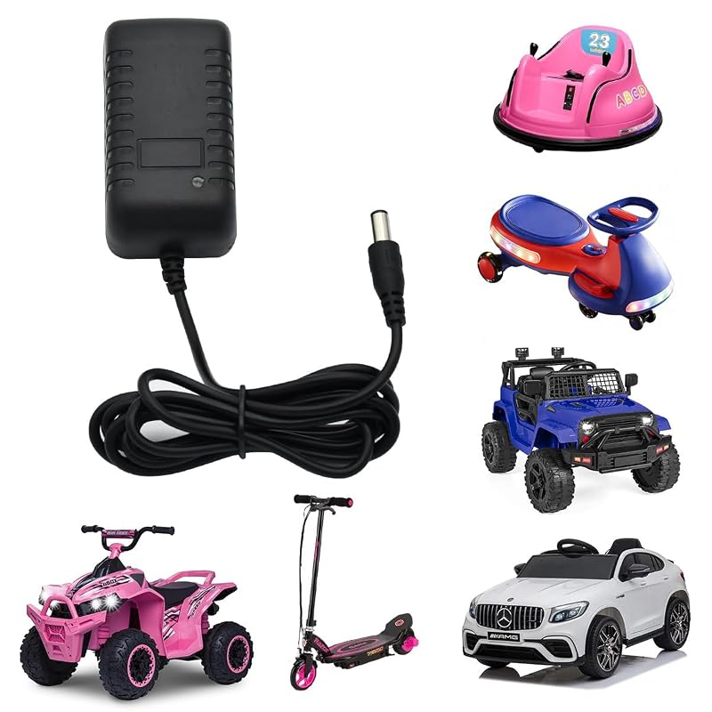 Carregador de Bateria 12 V para Carrinhos Elétricos Infantis EDWENQ, Plugue Redondo 5,5 x 2,1 mm, Modelo 12V1000MA