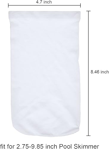 Miniatura 2 de Outus Paquete de 20 calcetines de filtro de piscina que funcionan con filtros de tela de nailon elástico blanco para tierra y sobre el suelo, malla
