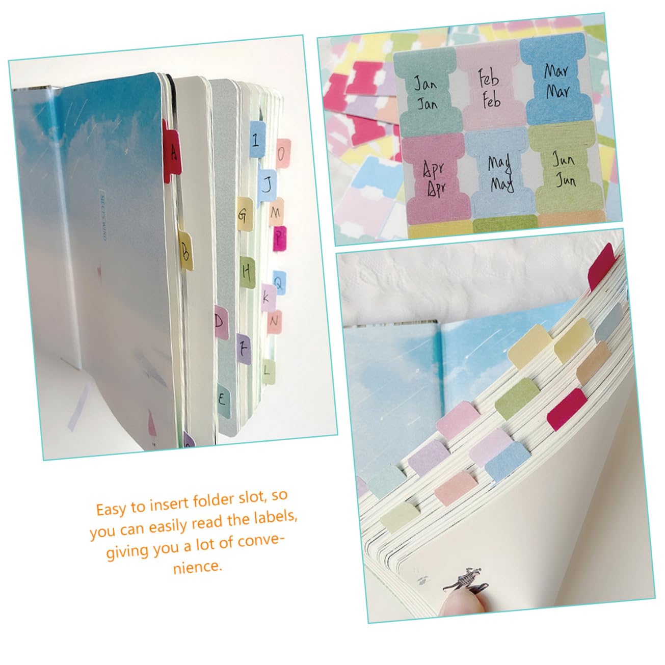 4 Set Etichette Adesive Colorate Scrivibili Per Libri Divisorie Spesse Resistenti Tab Indicizzatori Autoadesivi Per Quaderni E 50 Fogli*4
