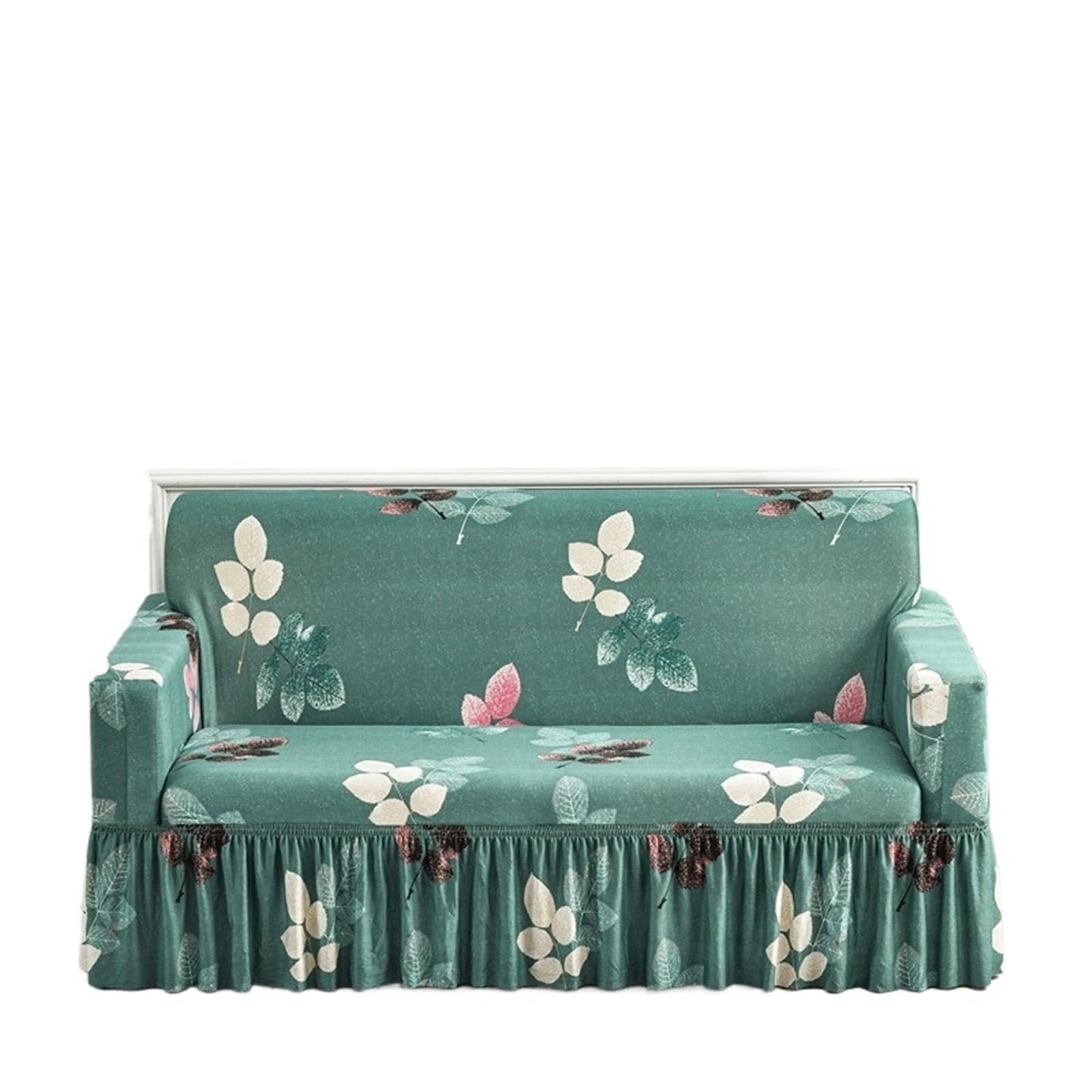 GCYEIDMA Skirt Sofa Cover 1pc Geometric Printed Seat Sofa Skirt Protector Stretch Couch Cover(Color 3,M (145-185cm))
