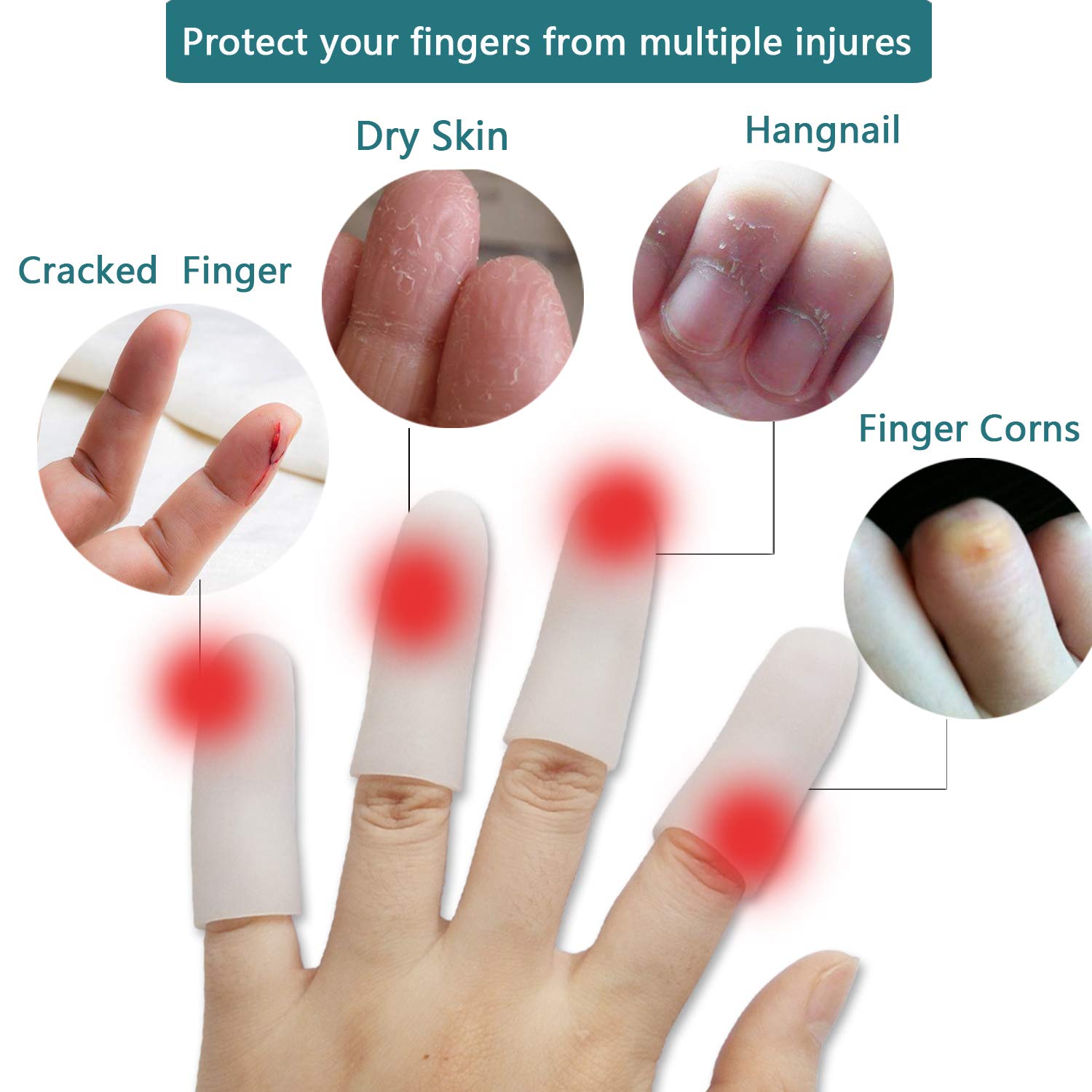 JreryKEY Finger Protectors Finger Caps Silicone Fingertips Protection
