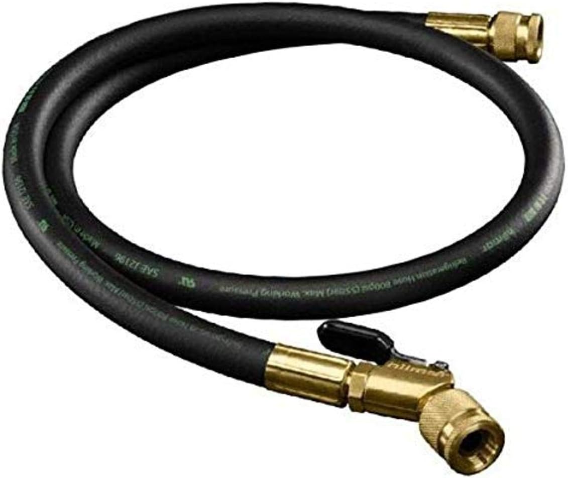 Hilmor 1935918 48" Hose with Ball Valve End Rated for 800 PSI, 3/8" Vacuum, Black