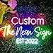 Produktbild Personalisierte Led Leuchtschilder Neonschild, Großformat Benutzerdefinierte Leuchtschild für Wanddekoration Bar Schlafzimmer Hochzeit Geburtstag Party Heim Salon Lichtzeichen (Optional 50 bis 140cm)