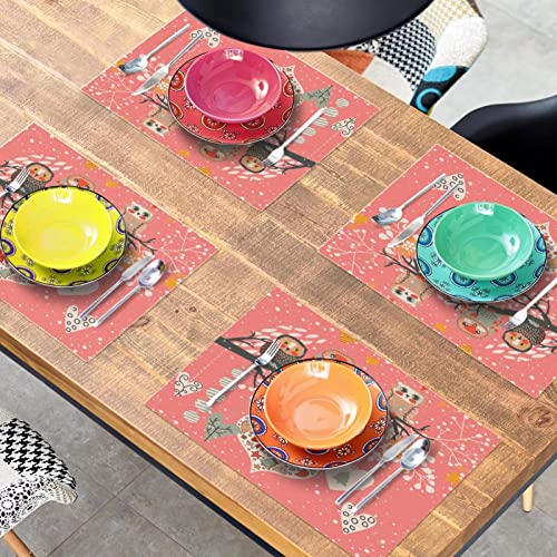 Set de table chouette lot de 6 lavables antidérapants pour repas - 8