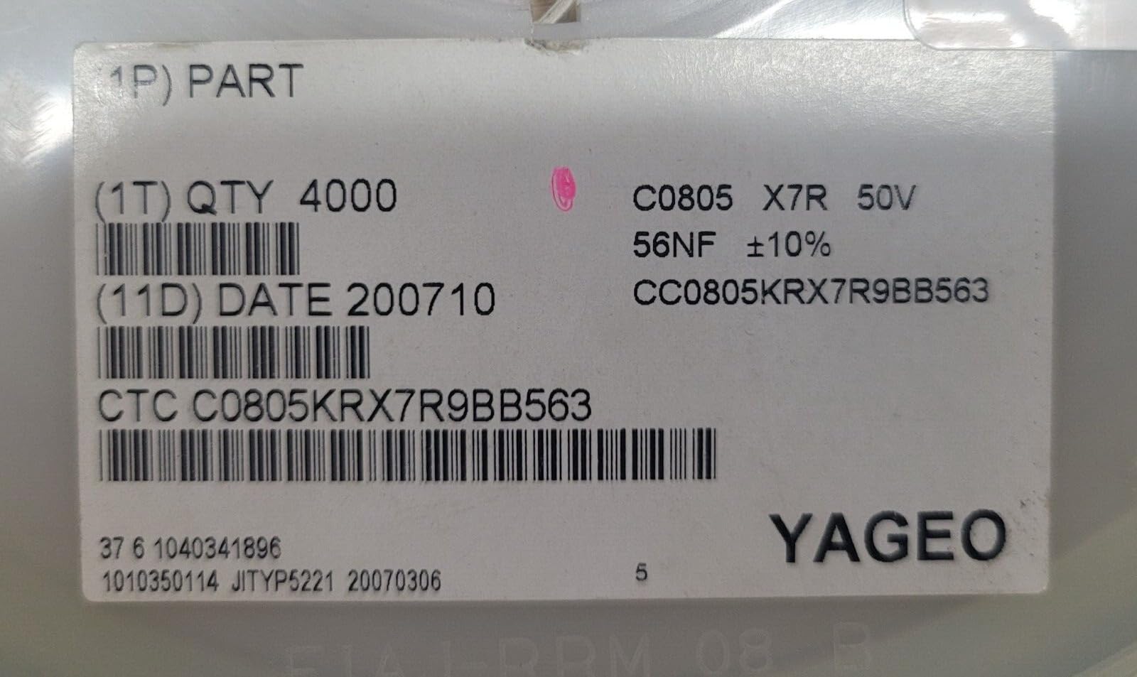 (50 PC) CC0805KRX7R9BB YAGEO