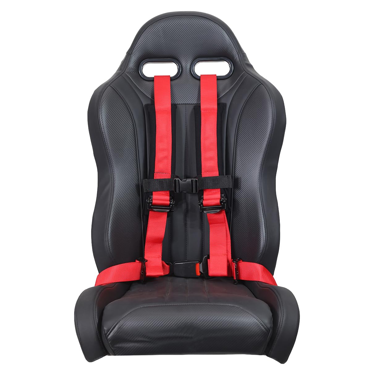 Arnés de dos 4 puntos con acolchado de 2 pulgadas con hebilla automática rápida para niños y adultos | Arnés UTV | Arnés de carreras | Hebilla de pecho | Acolchado cómodo | (rojo)