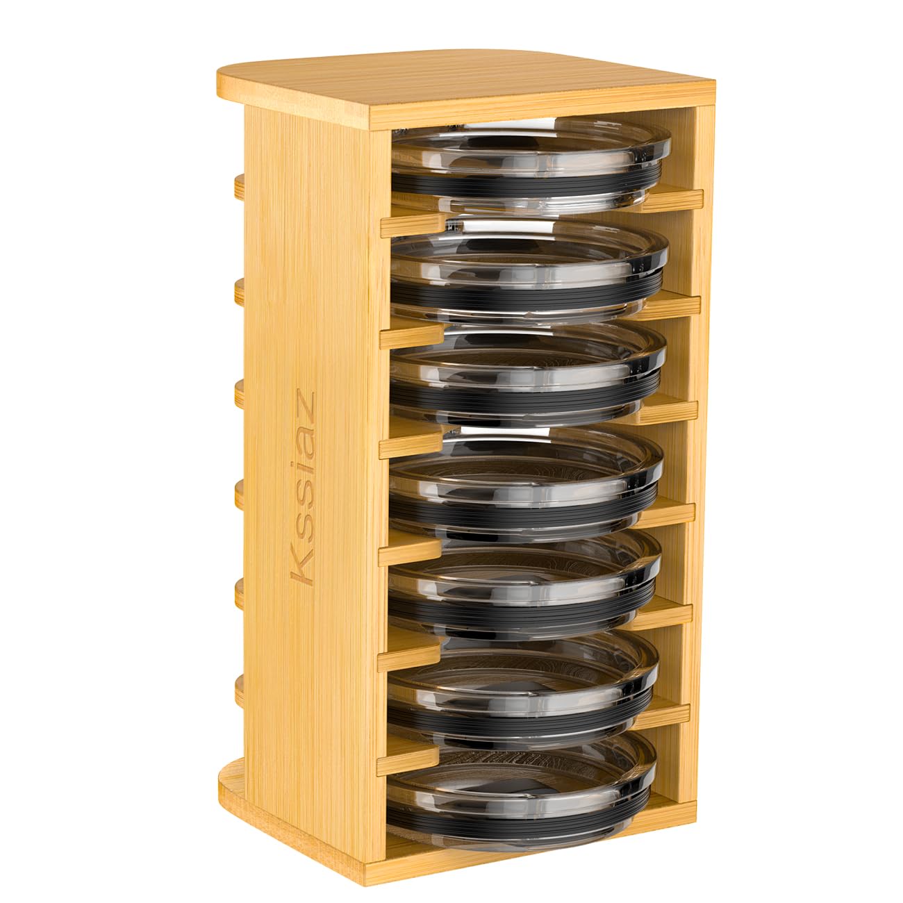 Organizzatore Per Coperchi In Bambù A Forma Di Albero - Contiene Fino A 25 Coperchi Per Tazze Termiche E Cannucce - 25x38 Cm