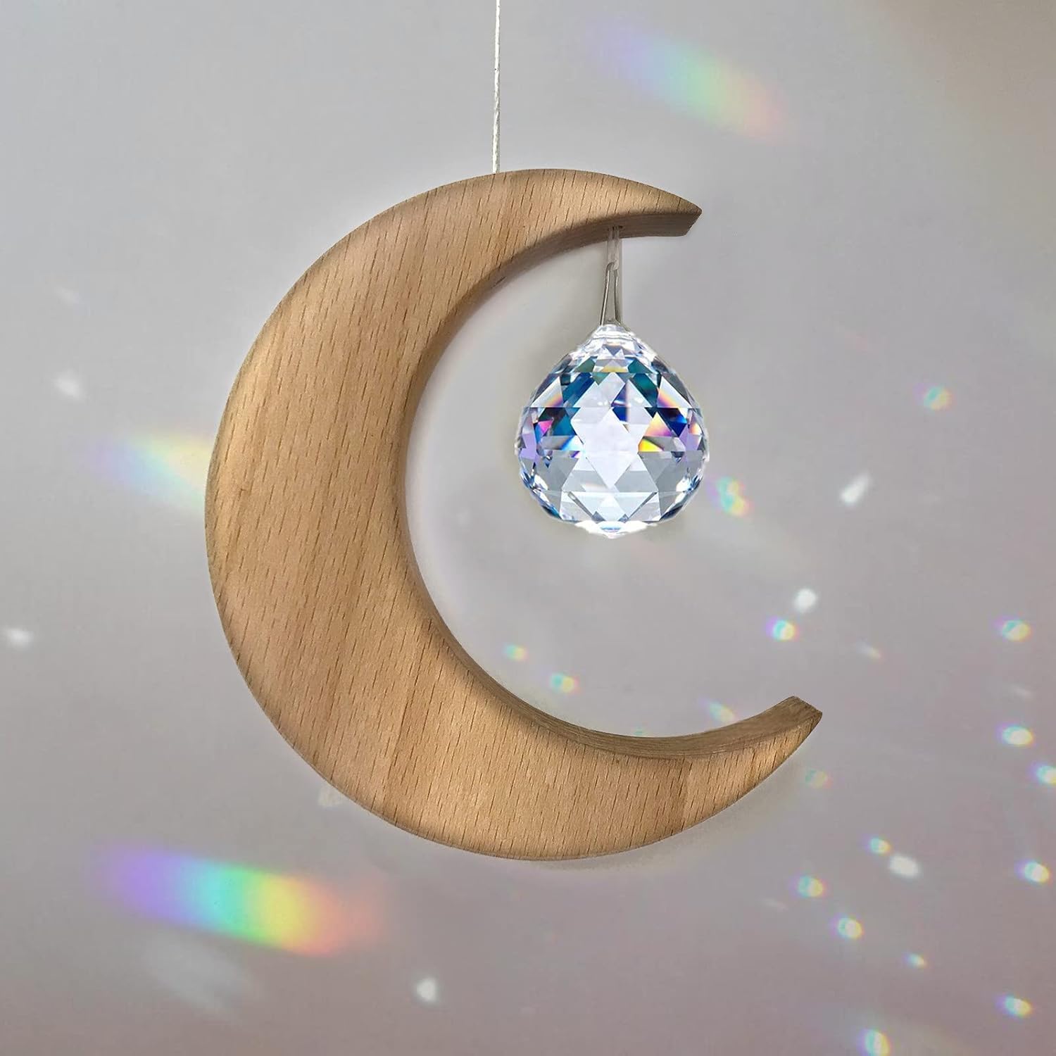 Graphicalmela Window Hanging Gift, Memorial Wood & Crystal Windchimes Decoration, Personalized Tribute Present, Valentine's Day Present, Birthday Present, Anniversary Present, and House Worming-image-1