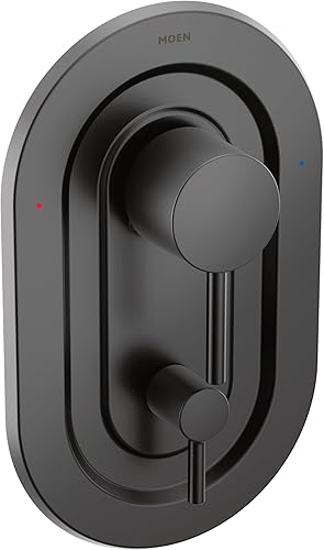 Moen T2190BL Align Posi-Temp con kit de ajuste de válvula de transferencia de 3 funciones incorporado, requiere válvula, negro mate