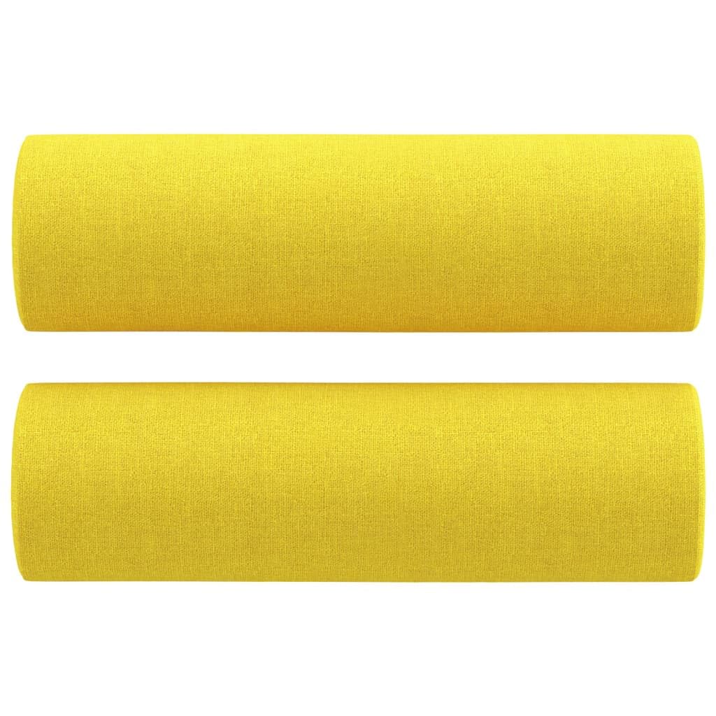 Gecheer Sofás de salón,Sofá Chaise Longue Moderno,Sofás cheslong,Silla Sillón de Asiento - Sofá de 2 plazas con Cojines Tela Amarillo Claro 140 cm