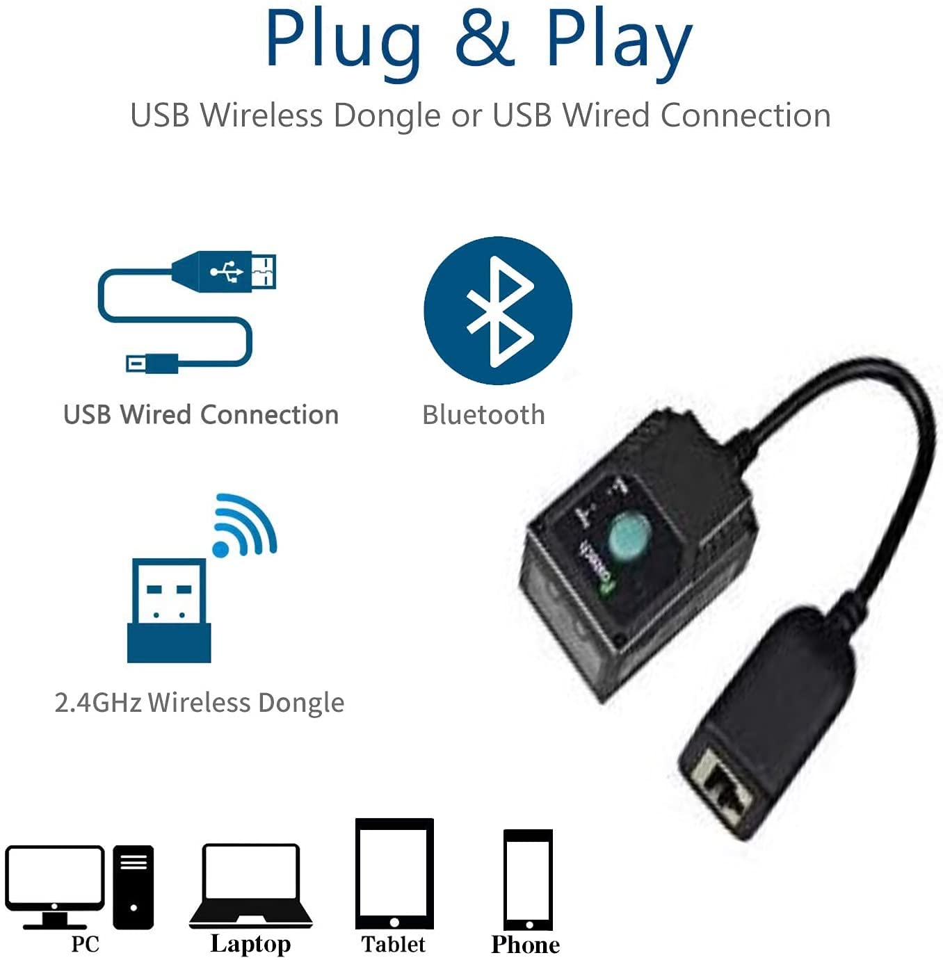 Lettore di codici Posunitech Ms430 Mrz Mini lettore di codici a barre USB palmare 2D Qr Scanner di codici a barre USB per Store, Pos, Ticket, Retail