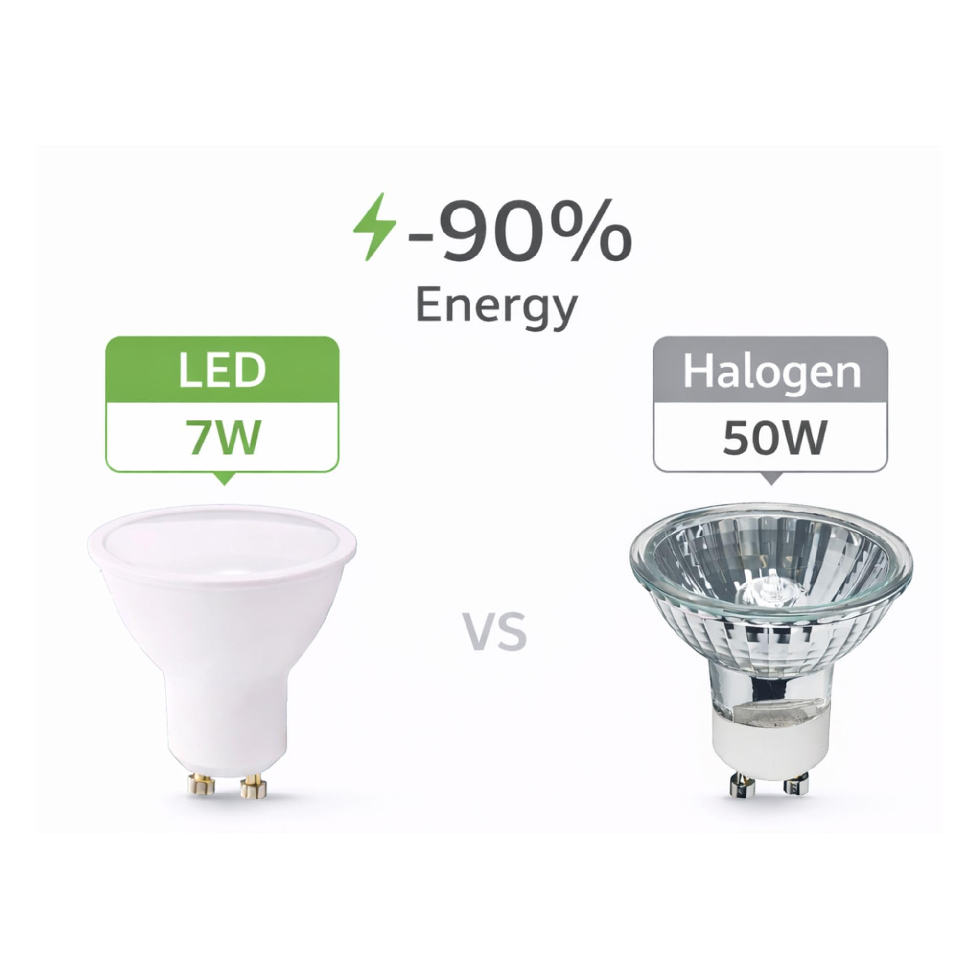 JANDEI - Packung mit 30 GU10 LED-Lampen 7W (50W äquivalent), Kaltweiß 6000K, 650 Lumen, Energiesparlampen, nicht dimmbar, für Haus, Büro, Geschäft