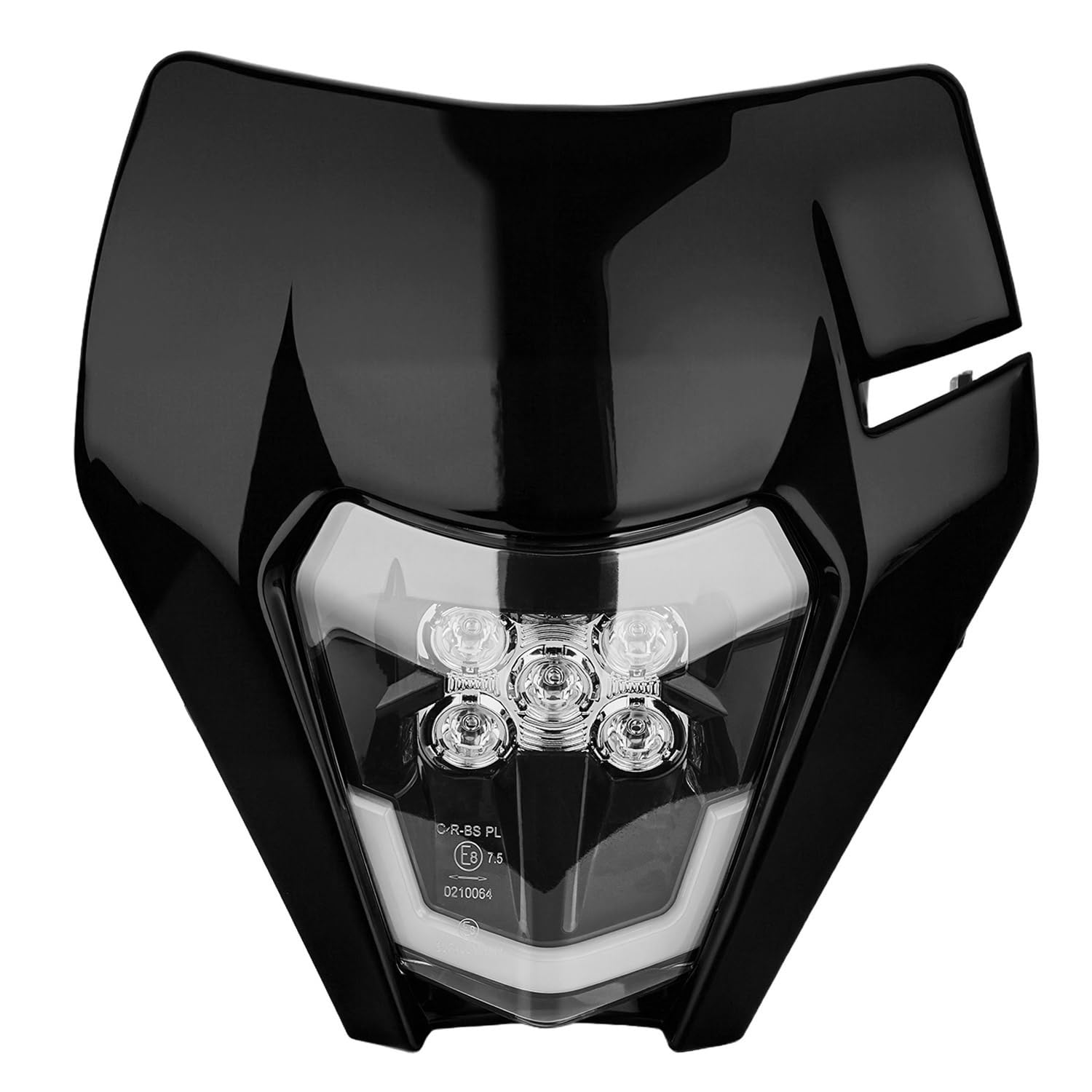 JFG RACING Motorrad Scheinwerfer,Universal Motorrad LED Scheinwerfer exc lichtmaske für KTM EXC125 EXC250 SX250 SXF250 EXC450 SX350 SXF450 EXC525 640LC4 50cc Dirt Bike Enduro Supermoto BETA-Schwarz