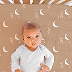 The Peanutshell 3 Piece Baby Crib Bedding Set for Boys & Girls - Newborn, Infant & Toddler Nursery Bed Set Decor with Fitted Crib Sheet, Dust Ruffle Comforter - Boho Celestial