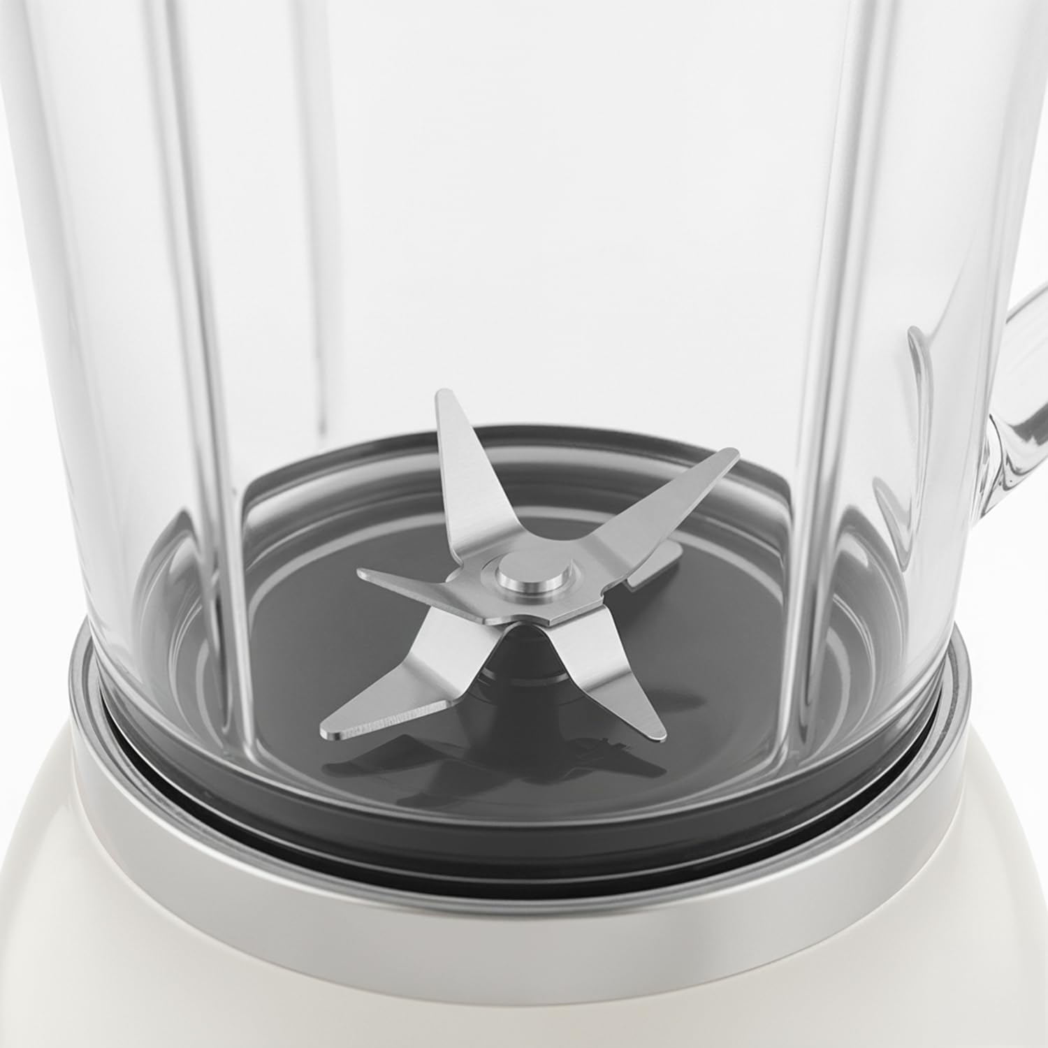 SWEISS Blender Smoothie Vintage MXV8, 2 vitesses et fonction pulse, 6 lames en acier inoxydable, Capacité 1,5L, Bol en verre, Pieds antidérapants, Interrupteur de sécurité, 1000 W, Beige