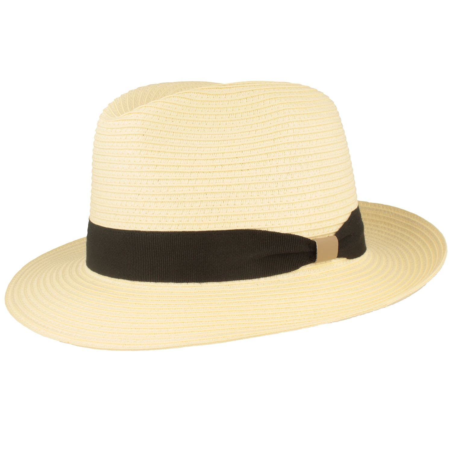 Hut Breiter Breiter Sombrero de Sol Estilo Bogart Sombrero de Verano de Paja de Papel 100% Ligero Flexible Agradable a la Piel y Cómodo