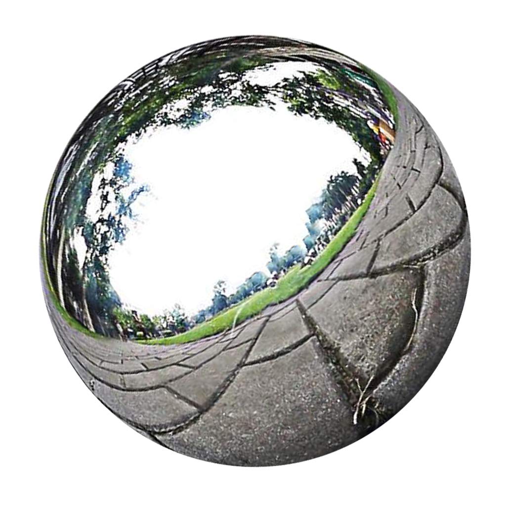 Loviver Silver Stainless Steel Gazing Balls Globes Floating Pond Balls, 18Cm