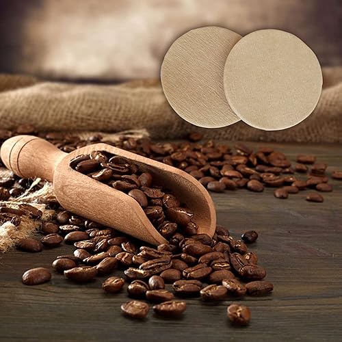 Miniatura 4 de Filtros de café, filtro de café de repuesto universal para AeroPress, compatible con cafetera, filtros de papel redondos sin blanquear, marrón