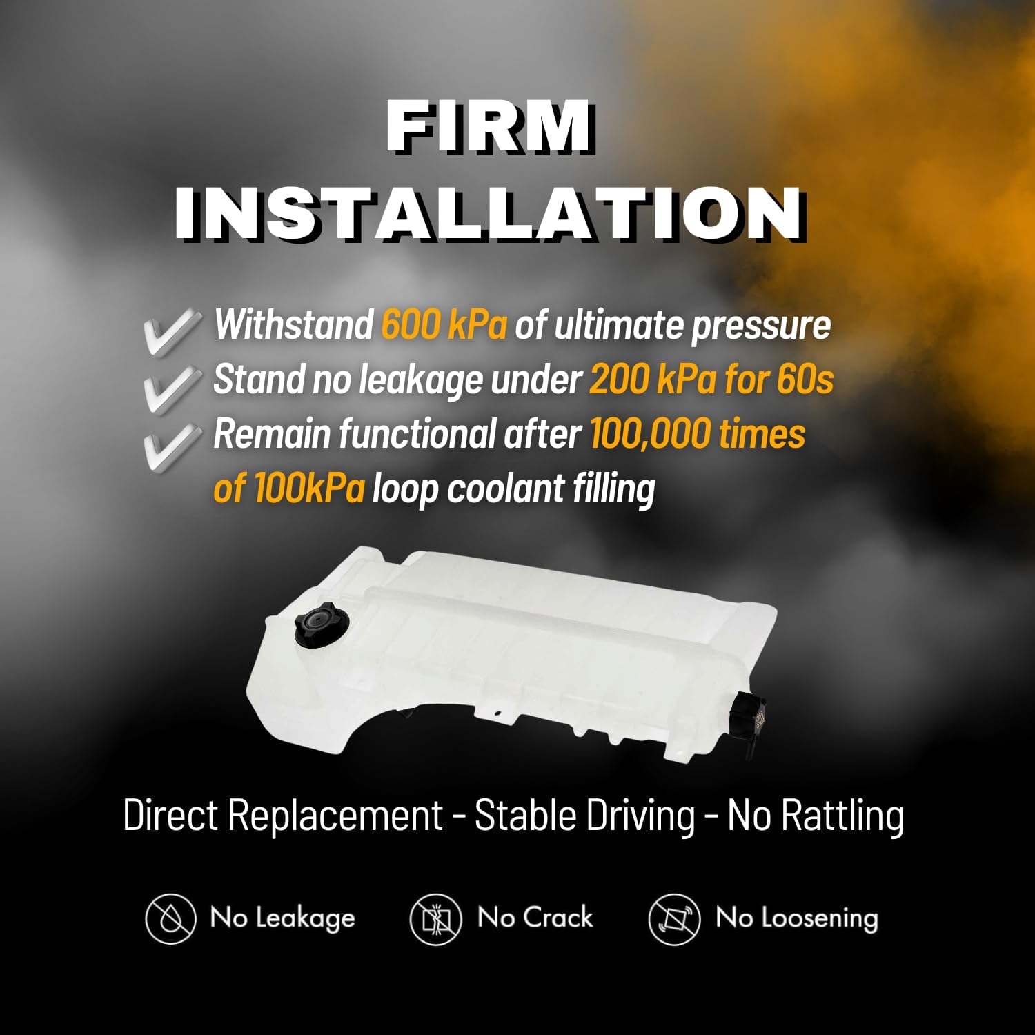 TORQUE 603-5505 Heavy Duty Coolant Tank Reservoir for 2008 - 2024 Volvo VNL, VNM, VHD & Mack CHU CXU Pinnacle Anthem, Replace OEM 21513975, 21846997, 21513979, 21846995 [Caps & Sensor Included](TR051)