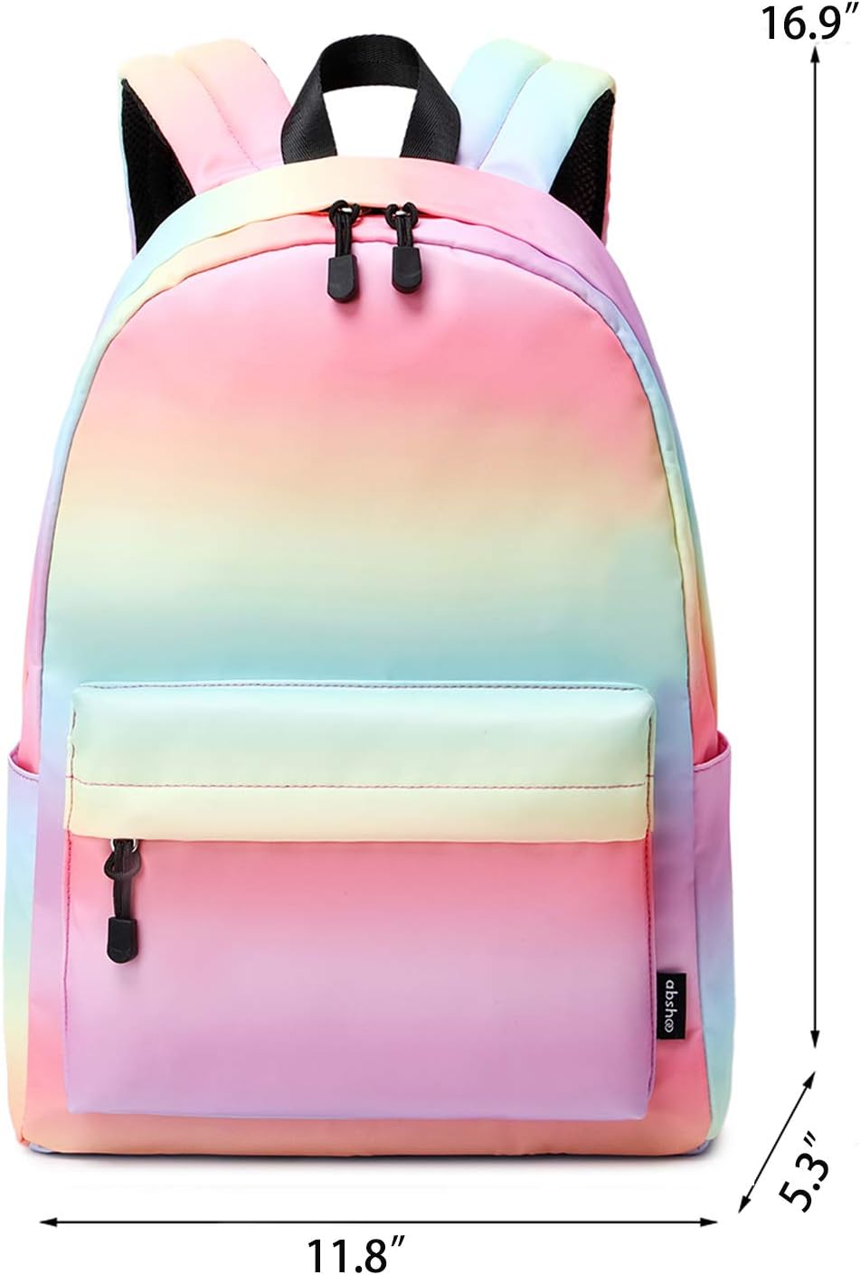 abshoo Lightweight Water Resistant Rainbow Backpacks For Teen Girls Women School Bookbags (Rainbow) - Image 5