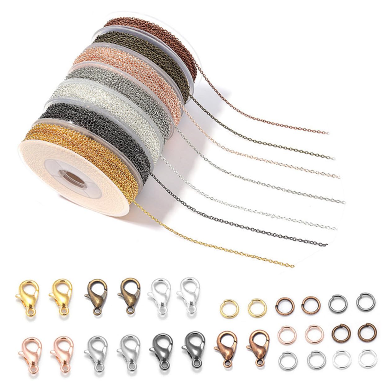 Chaîne métallique pour collier et bracelet solide avec boucle de homard