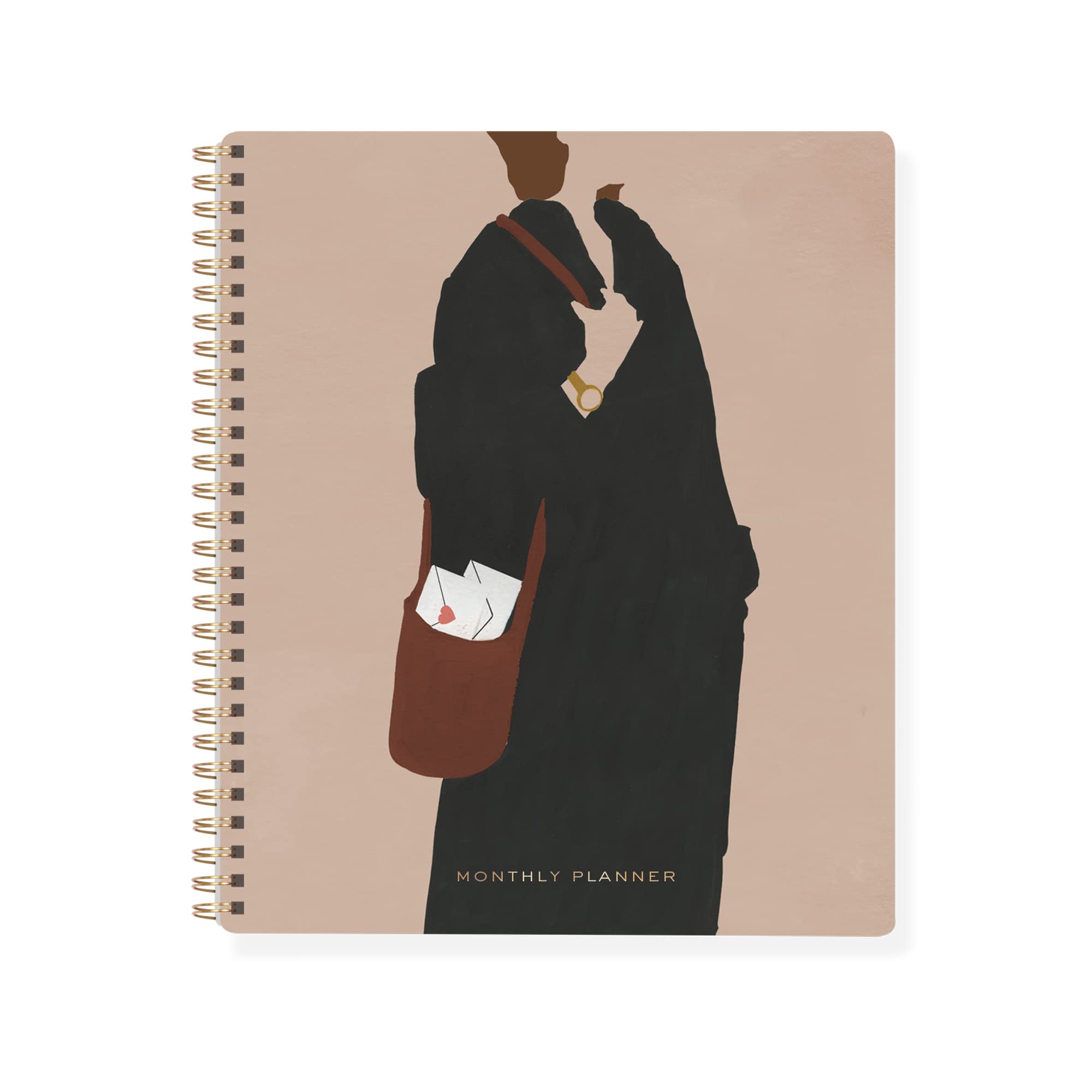 FringeStudio "LOVE LETTERS" NON-DATED MONTHLY PLANNER W/POCKET, 8" X 9.5", PAPER COVER, 12 TAB DIVIDERS & STORAGE POCKET - 152 PAGES, Megan Galante Collection (879110)