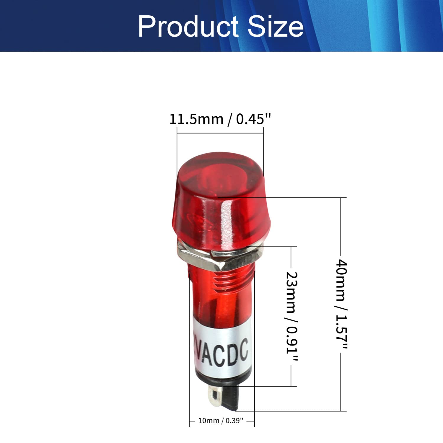 Electrical Control Panel Light AC/DC 110V 22mm Diameter Panel Mount ...
