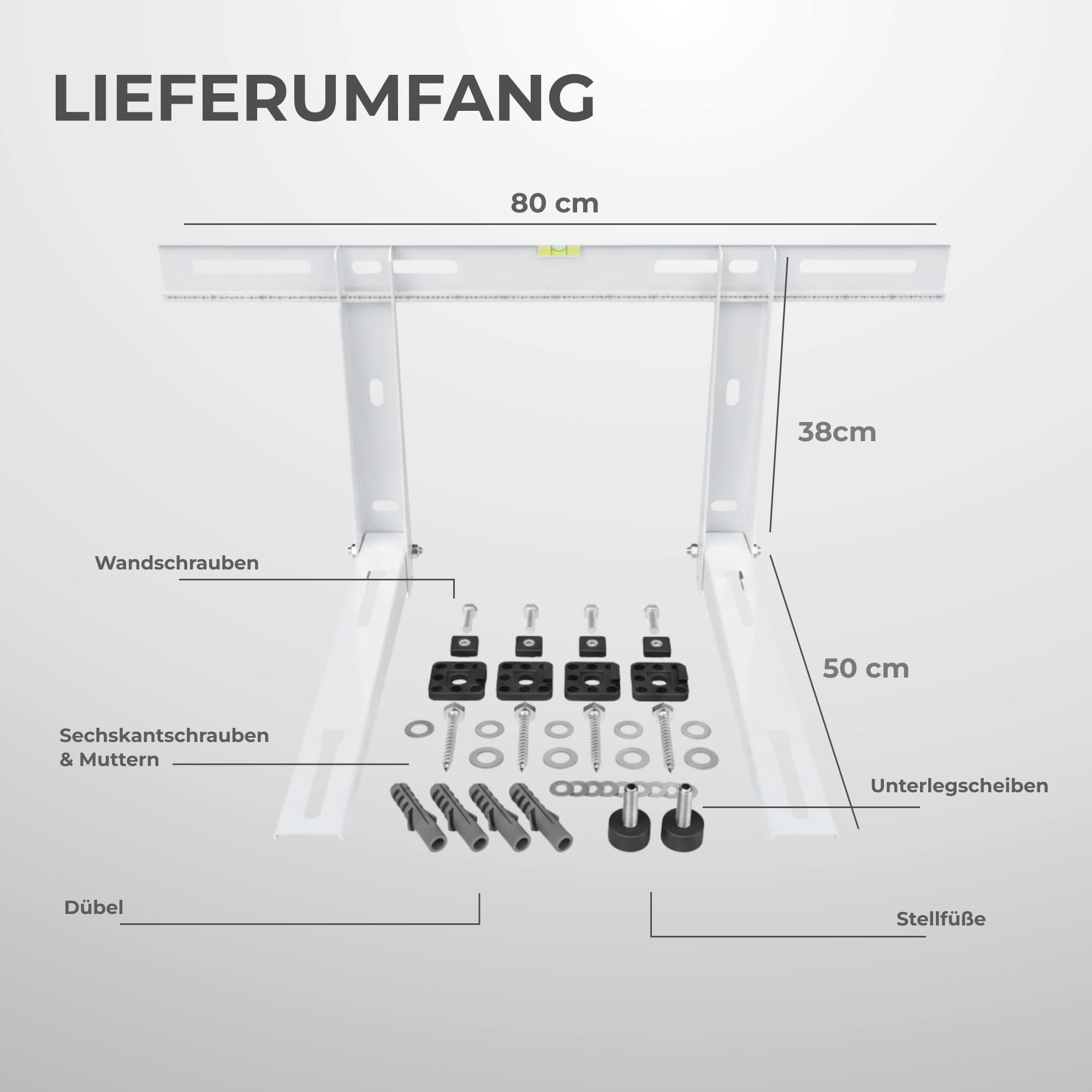 Kältebringer Wandhalterung für Klimaanlage Außengerät bis 180kg - Wandkonsole Set für Split Klimagerät Wärmepumpe