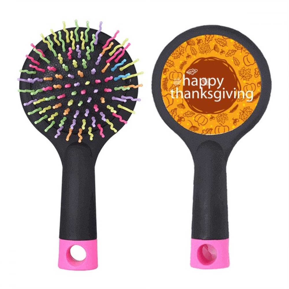 Brosse à cheveux démêlante avec base coussin au motif de Thanksgiving