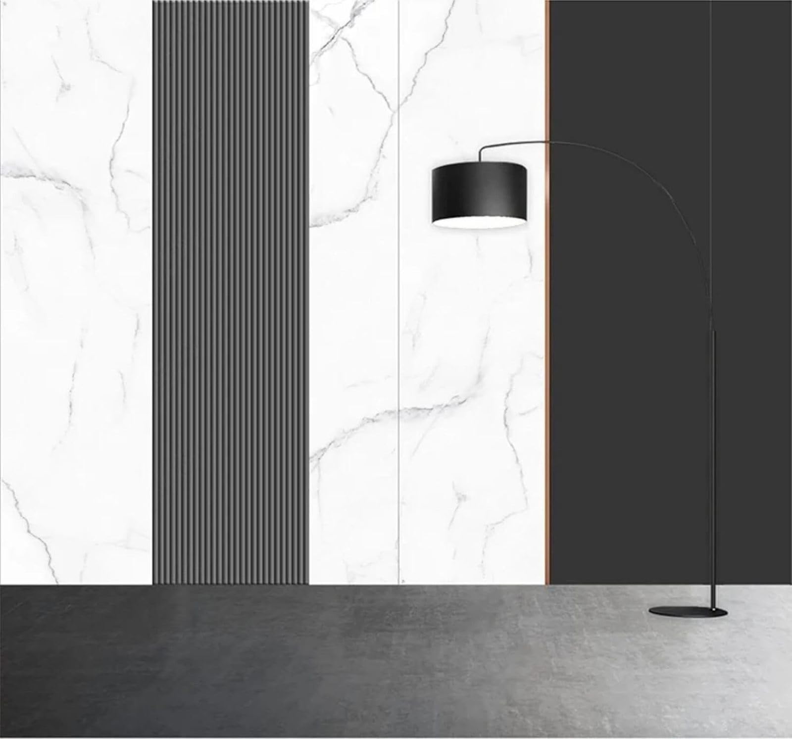 Tzxztt Minimalist Creative Black and White Stripes Marble Effect Modern 3D Wallpaper Premium Textured Silk Neutral Tones Material Ideal for Living Room Bedroom-350cm×256cm
