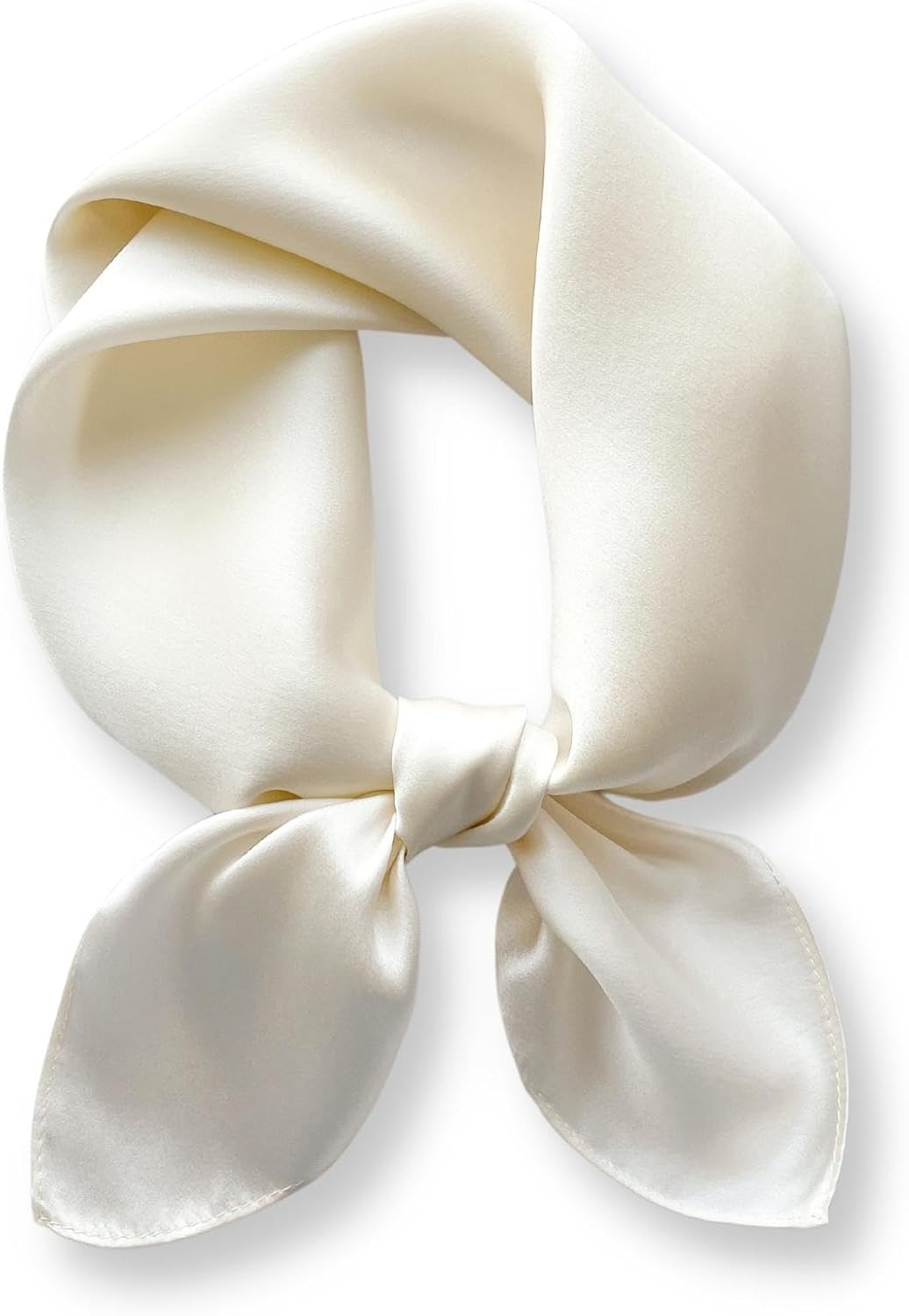 PoeticEHome Solid Color Mulberry Silk Scarf - Lightweight 26" Square Neckerchief for Women's Neck Hair Head in Gift Wrapped