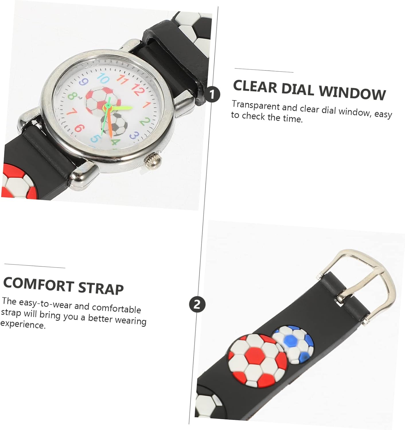 NOLITOY Cartoon Soccer Ball Sports Watch for Durable Wristwatch for Boys and Stylish Design for Outdoor Activities and Everyday Wear