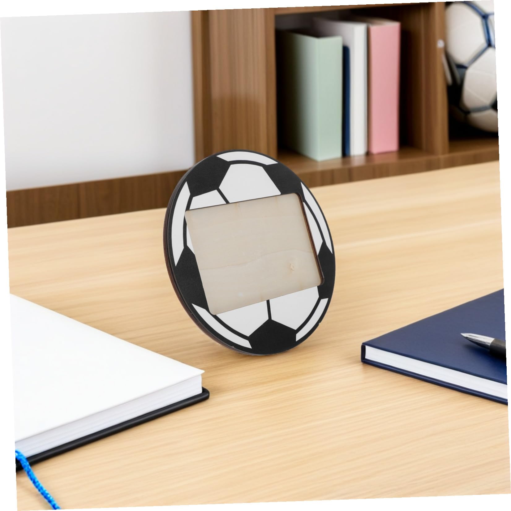 ibasenice 6 Piezas Marco de de Madera Soporte Resistente para Fútbol 6x4 Pulgadas con Diseño Deportivo Único, Versátil para Oficina y Hogar y Obsequio Adecuado