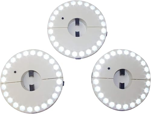 Paquete de 3 luces LED superbrillantes para poste de paraguas, luz de campamento, luz de piscina y patio, luz de sombrilla de patio, 24 luces LED