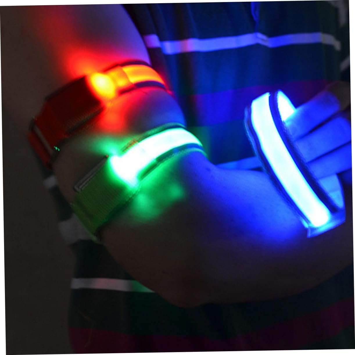 Kisangel Bracelet LED Réfléchissant Et Brassard Lumineux en Nylon LED Équipement De Course De Nuit en Tissu