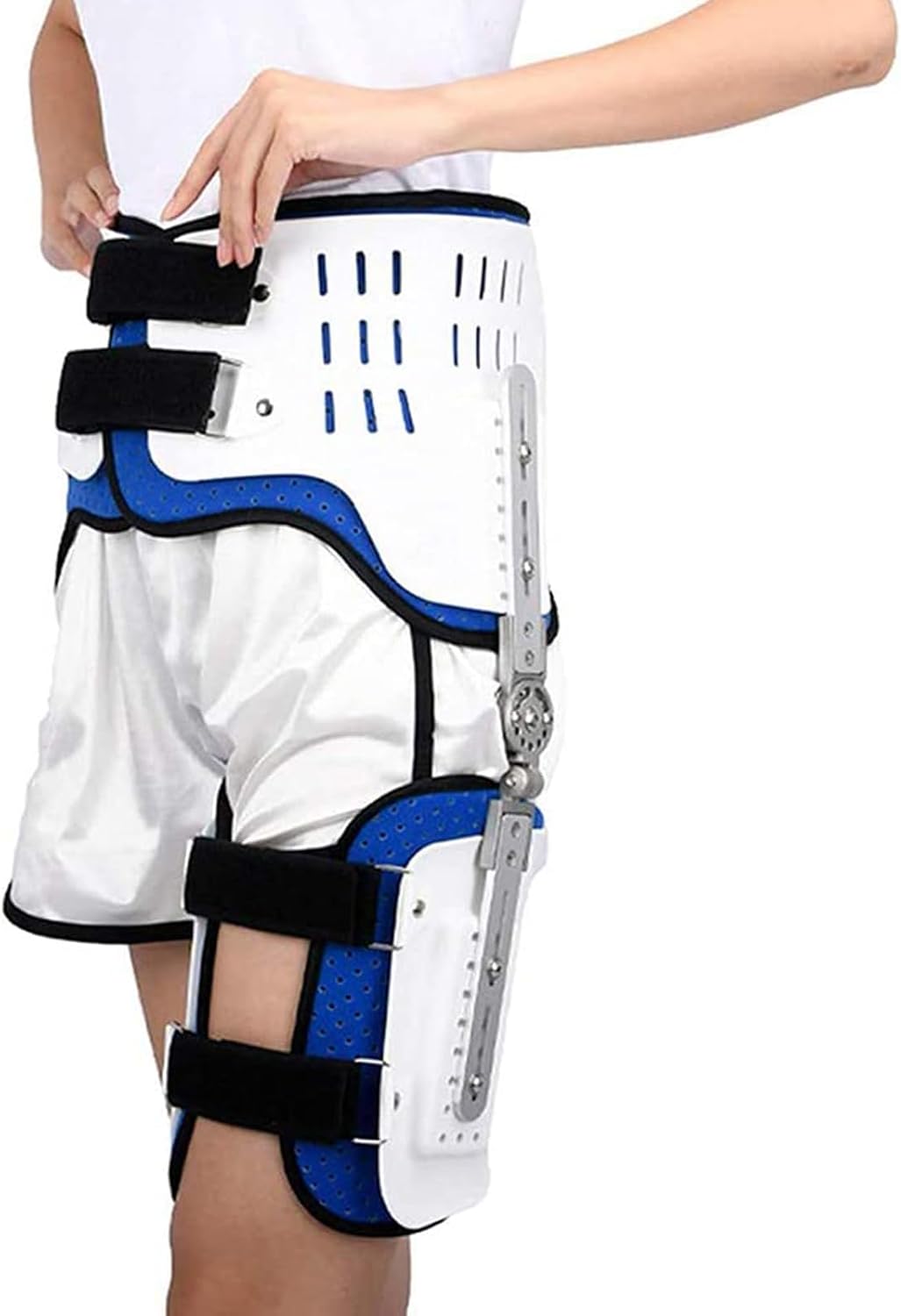Hip Knee Ankle Foot Orthosis with Walking Boot,Knee Immobilizer Support Adjustable Hip Knee Ankle Brace Femur Fracture Recovery & Knee Immobilizer Support