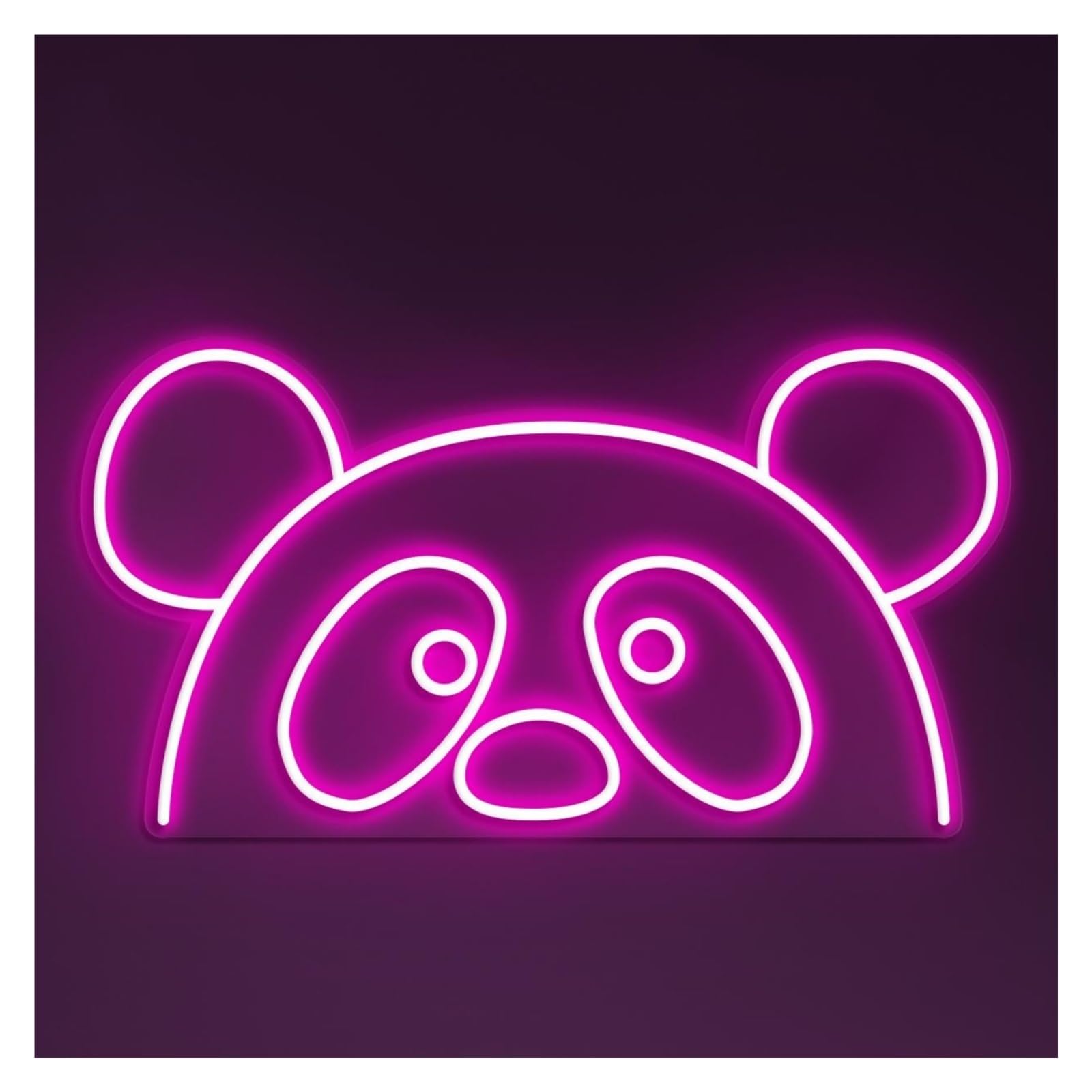 Hanging Art Neon Signs Panda Neon Sign, Suitable For Kids Room Decor With Brightness Adjustable 38cm(Pink)