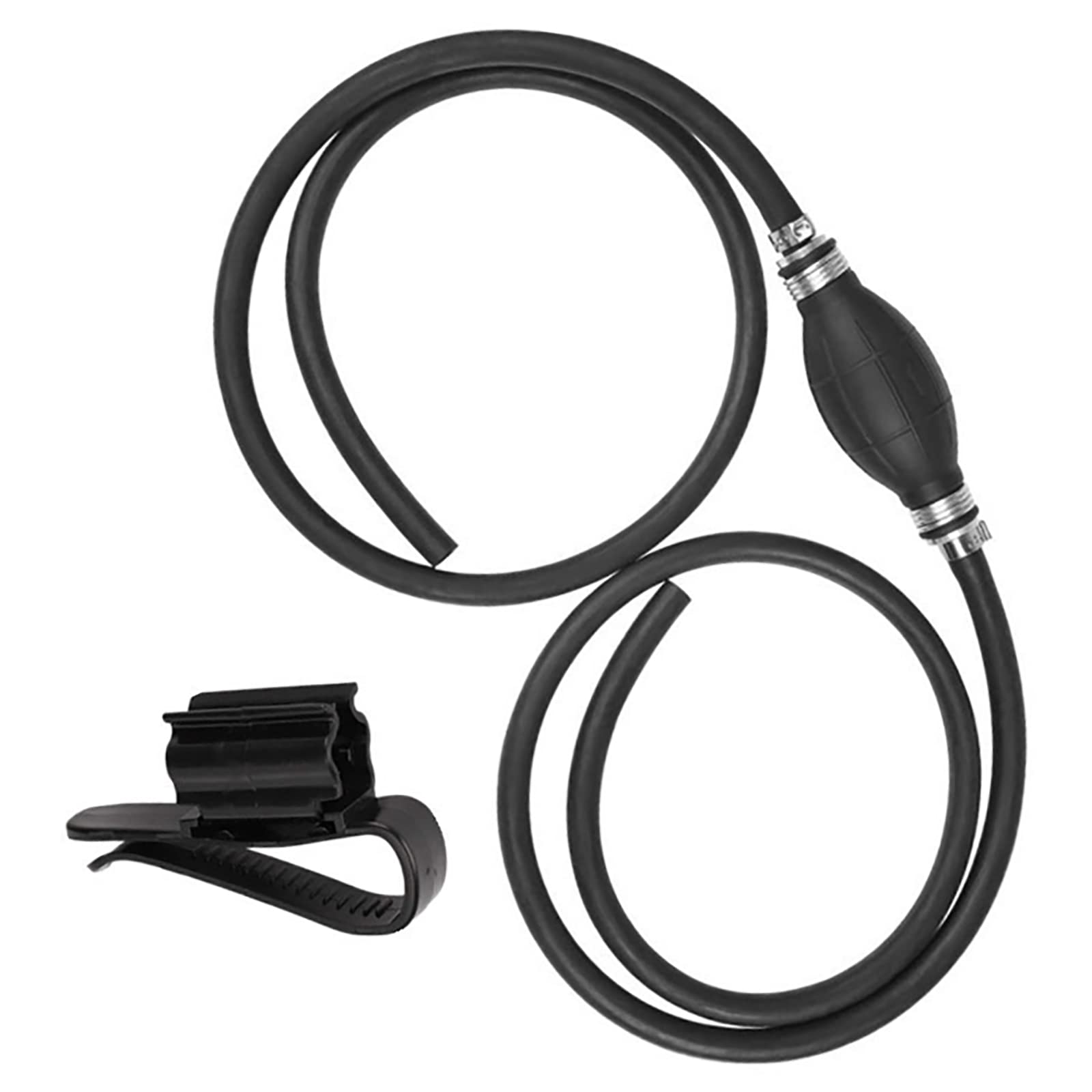 WANGCL Pompa di trasferimento del carburante a sifone Pompa del carburante di trasferimento manuale da 8 mm con tubo flessibile della linea del carburante con primer a clip (tubo nero)