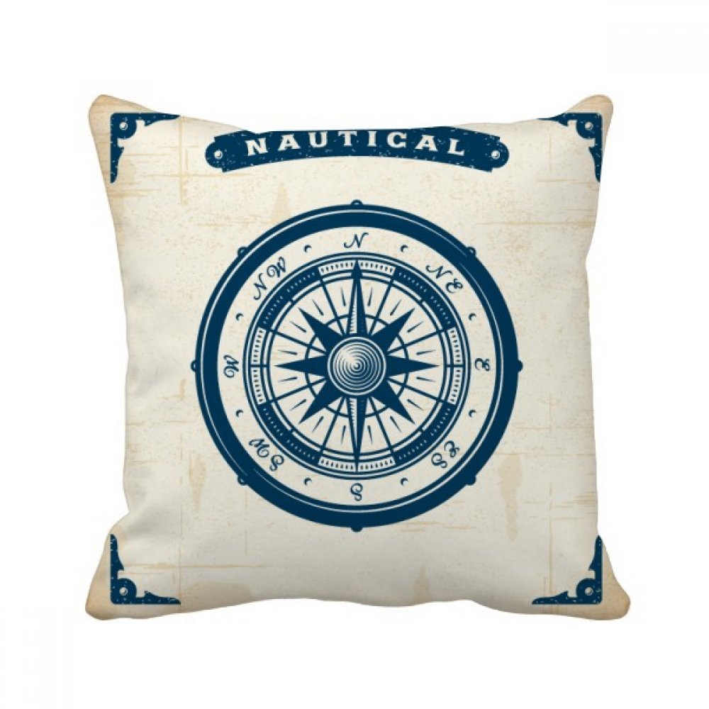 Coussin de décoration haut de gamme motif gouvernail et exploration marine