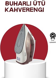 Seramik Tabanlı Buharlı Ütü 2200W Dikey Ütüleme 300ml Kahverengi