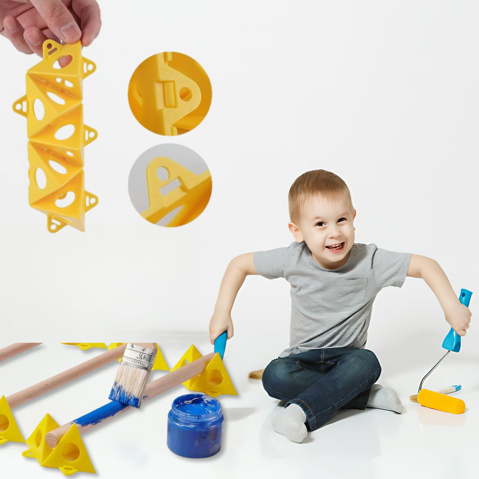 Supporti Piramide Pittura 50 Pezzi Coni Gialli Triangle Stands Alzate per Porte Armadio Tela Perforata Mobili
