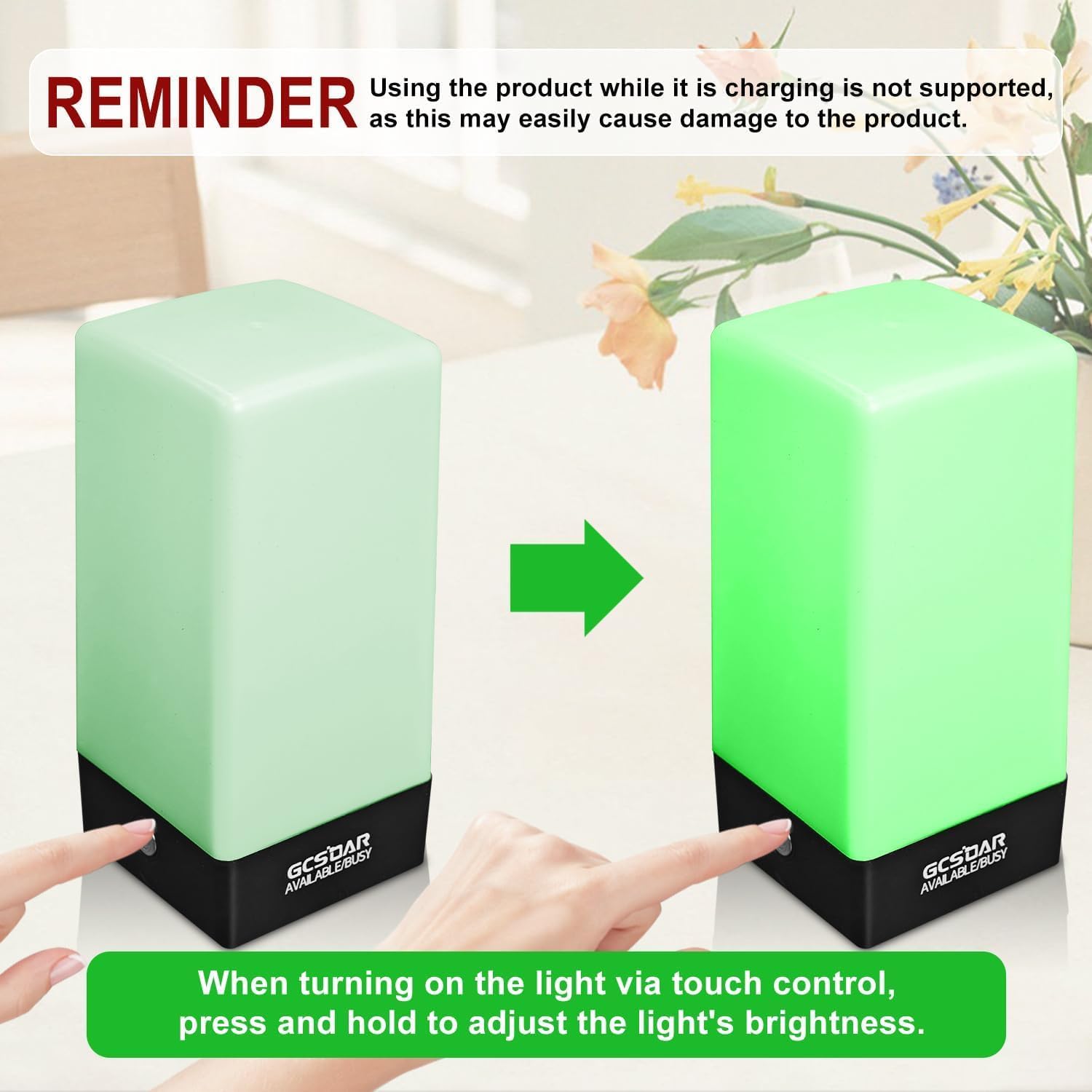 LED Busy Light Status Indicator Green Red Dimmable Lamp Brightness Adjustable Do Not Disturb Busylight for Office Desk, Remote Work, Insomnia Sleep Light