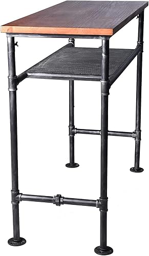 Miniatura 7 de Mesa de bar de 47 pulgadas de alto mesa de pub de altura de bar mesa de consola rectangular de cocina y comedor tubo de metal resistente industrial